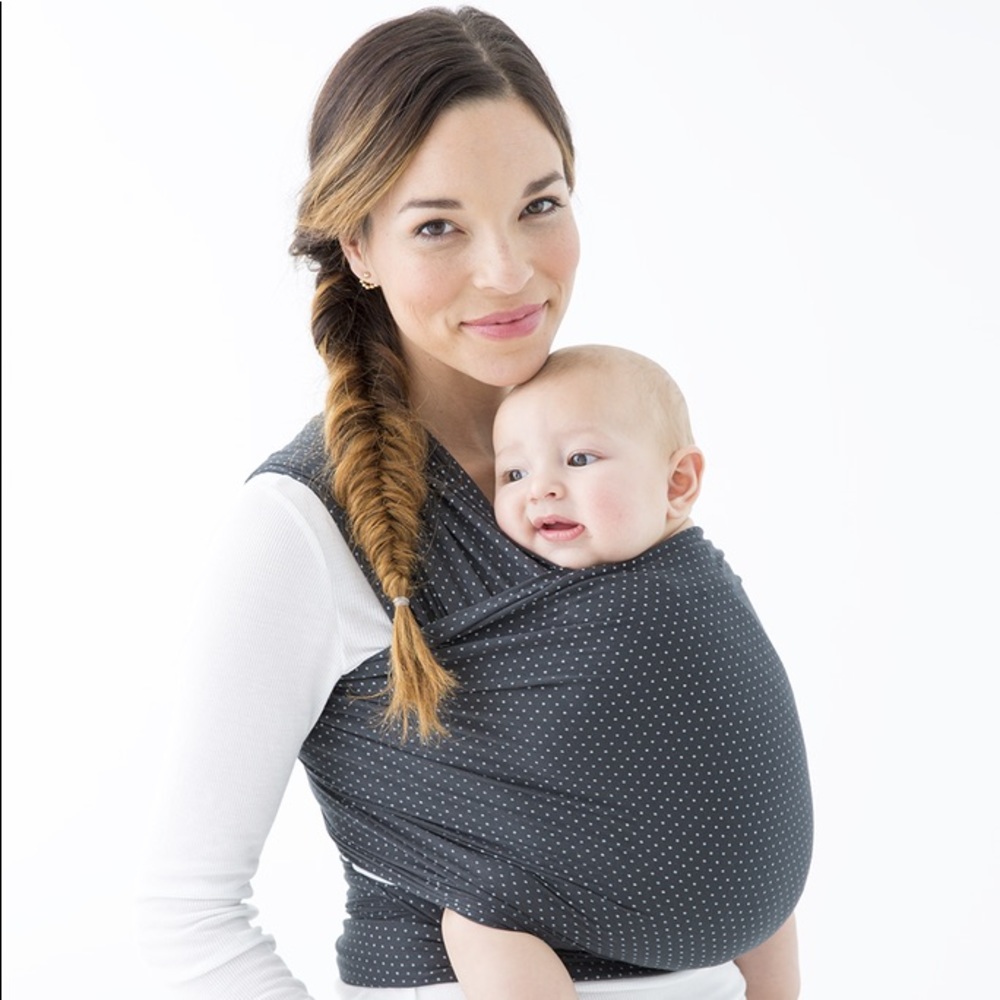 Charcoal Swiss dot Solly wrap